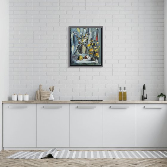 Still Life in Grey and Gold