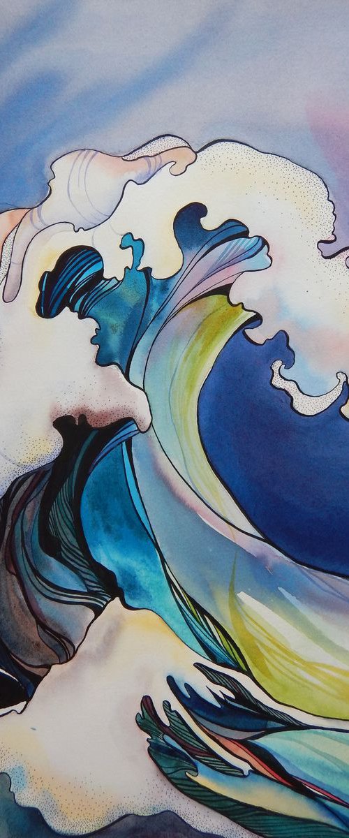Big swell by Alla Vlaskina