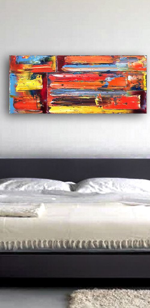 "A Flag For The Forgotten" - SPECIAL PRICE-  Original PMS Oil Painting On Reclaimed Wood - 38 x 16 inches by Preston M. Smith (PMS)