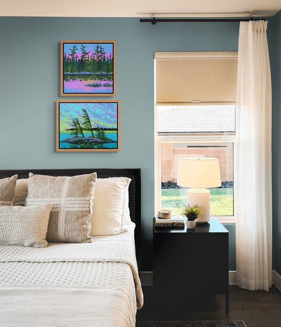 Lake Paintings, Set of Two