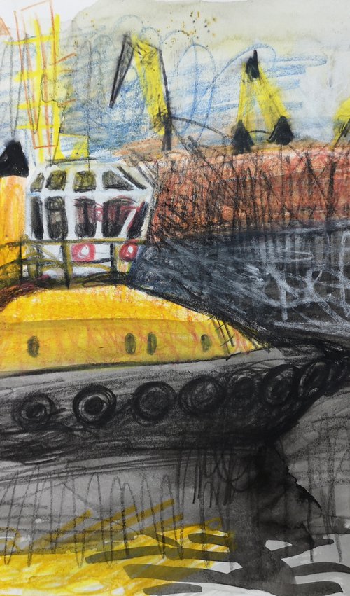 Yellow tugboat by Irina Seller