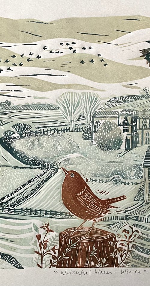 Watchful Wren (Winter) by Alison  Headley