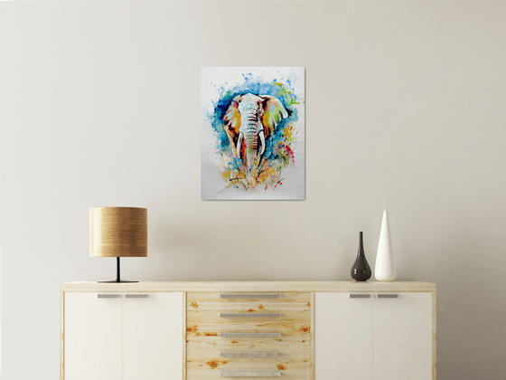 Majestic elephant on the field