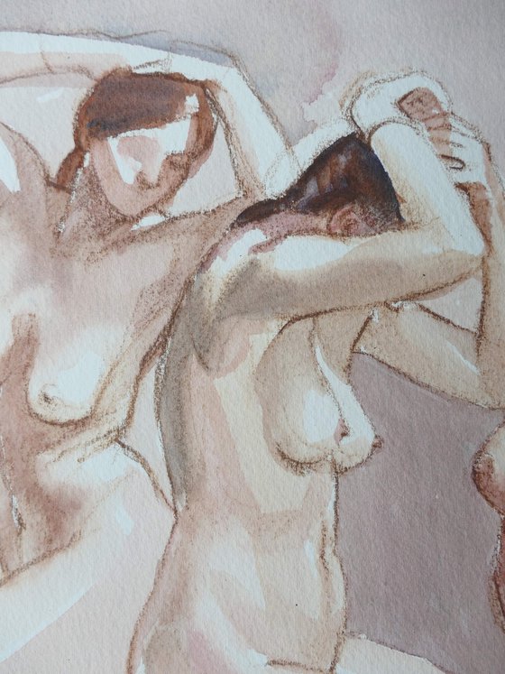 female nude 3 poses