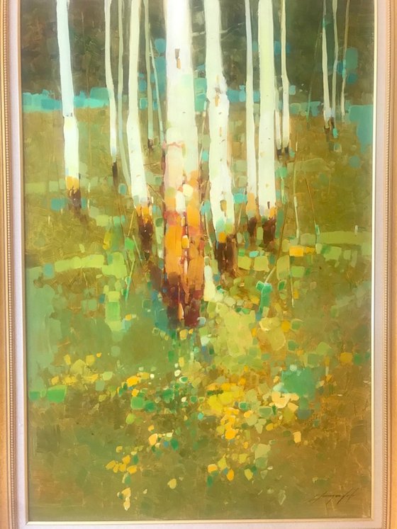 Aspen, Original oil painting, Handmade artwork, One of a kind