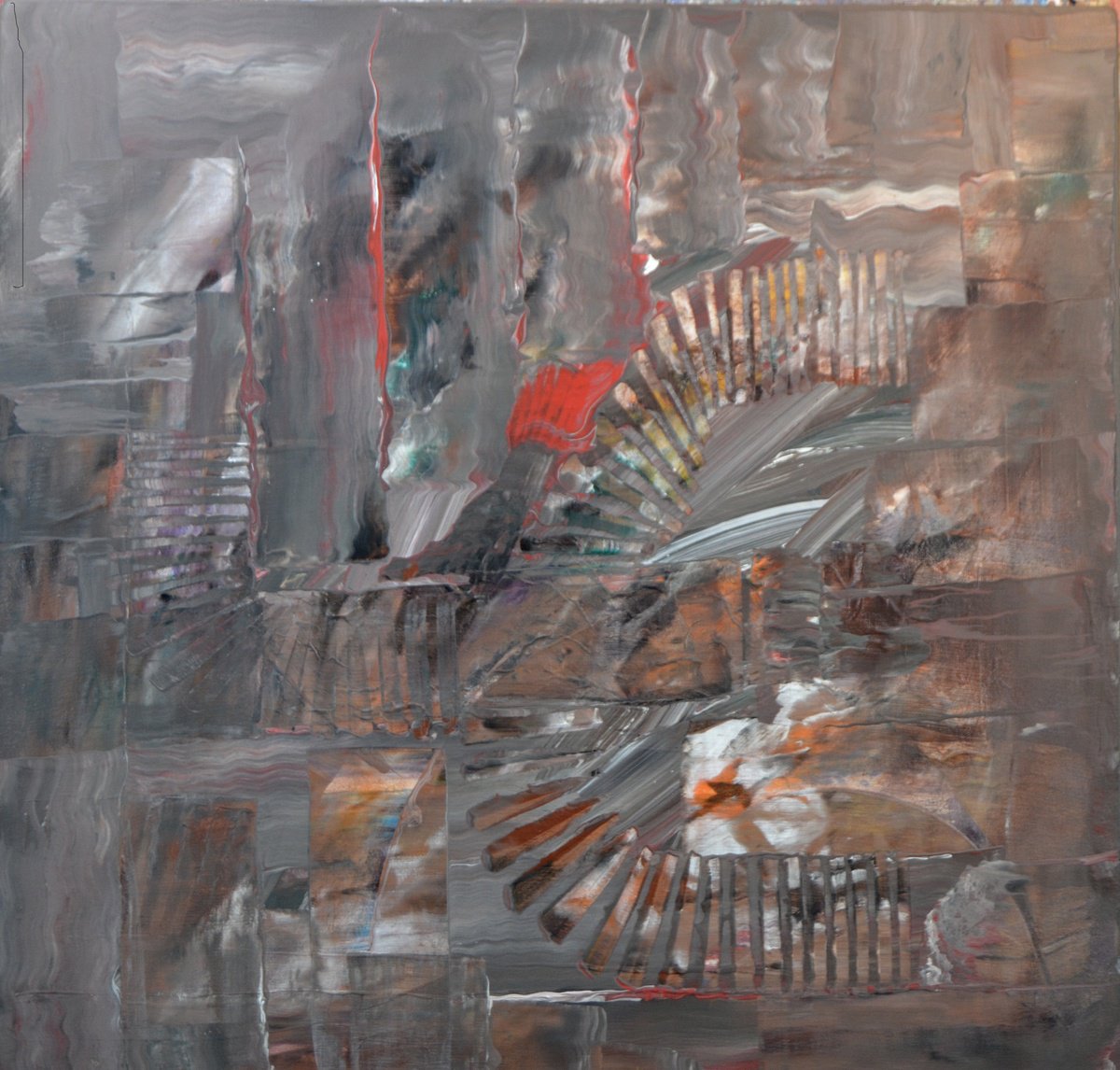 Organic Abstract Acrylic Painting By Lucian Richards, 25 X 25", Fandango, Original Artwork