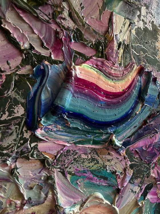 Bloom in Chaos — Abstract Oil
