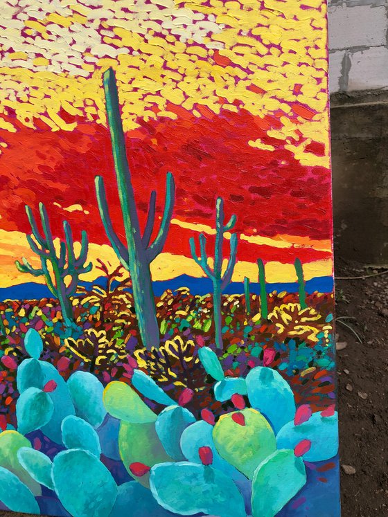 Warm evening in desert