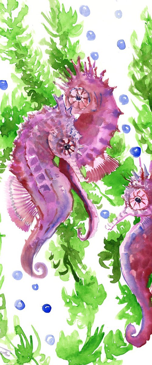 Seahorse. Underwater Scene by Suren Nersisyan