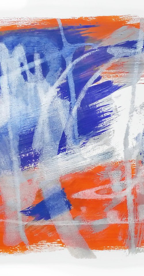 Orange and blue abstraction 2 by Evgen Semenyuk