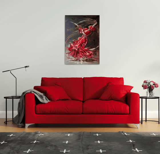 " FIRE DANCING FLAMENCO IN RED "