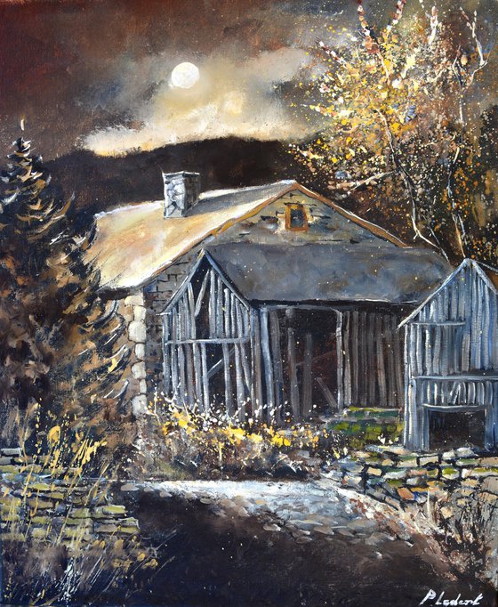 Moonlight over the barn