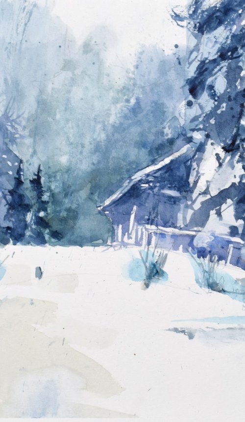 Winter idila by Goran Žigolić Watercolors