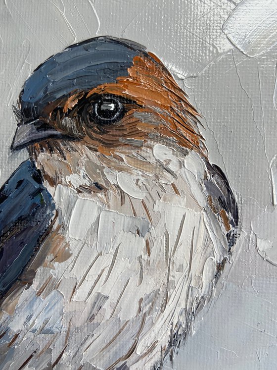 Swallow bird painting mini art