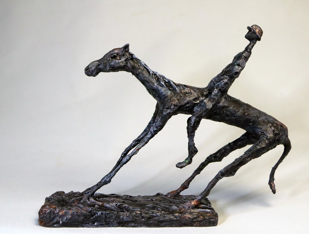 Expressive Animal Sculpture By Lionel Le Jeune, 9 X 7", Cavalier, Original Artwork