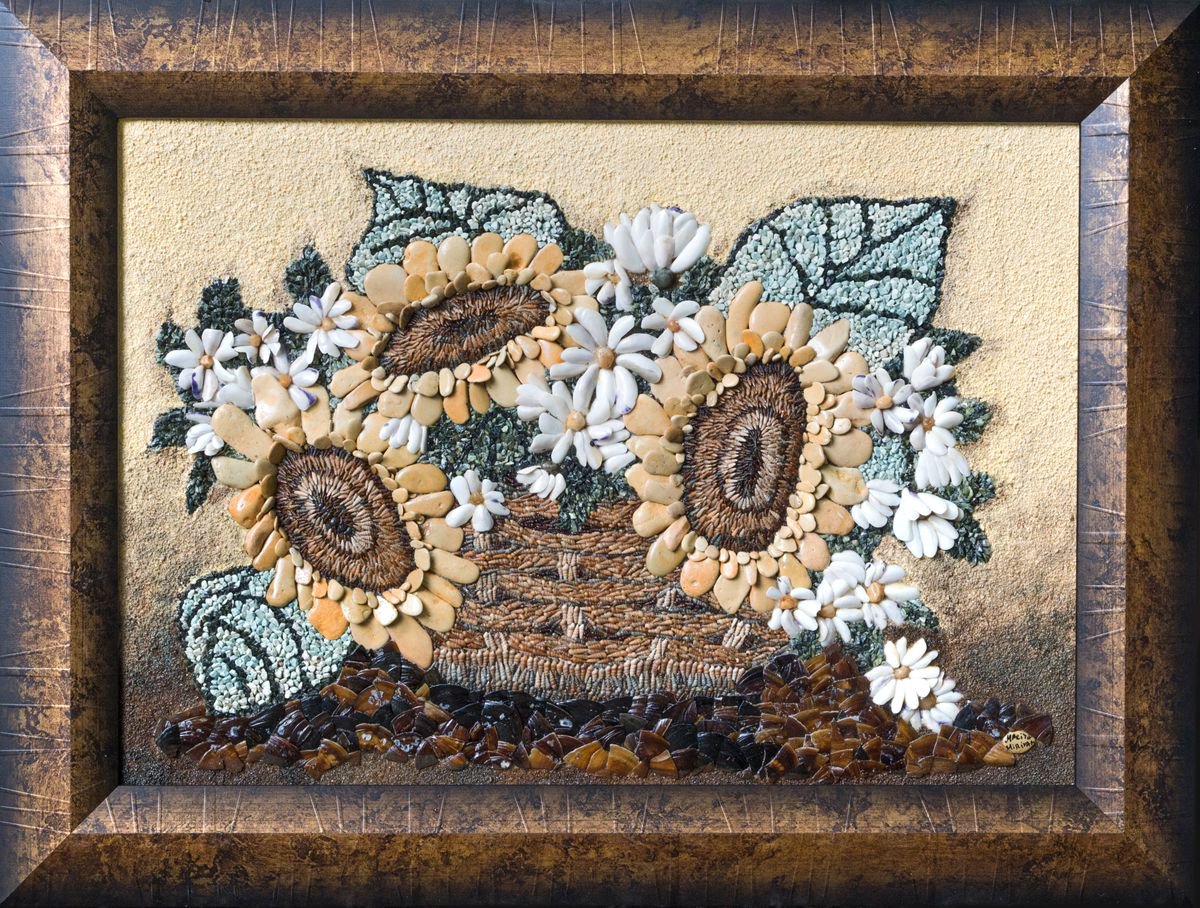 Basket of Sunflowers by Miriyam