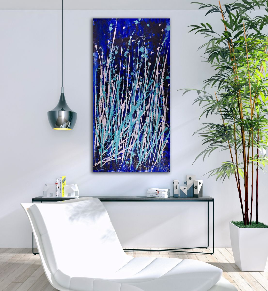 Drizzles In Dark Space By Nestor Toro, 20 X 40, Artwork For Sale On Artfinder