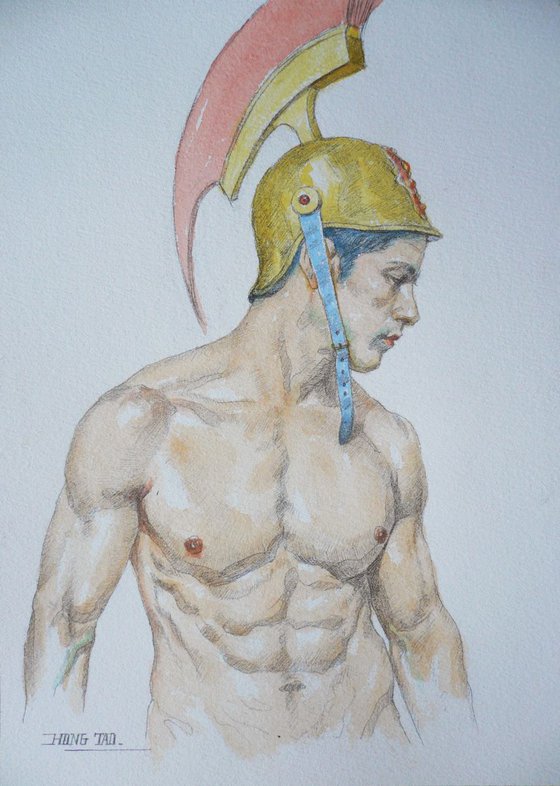 watercolor painting  portrait of soldier  #1754
