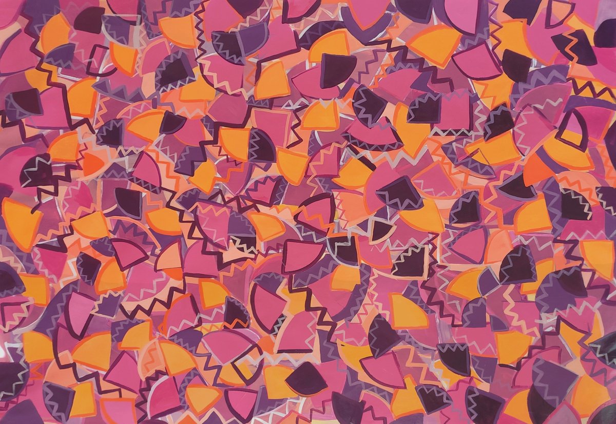 Abstract Acrylic Painting By Mima Taneva, 59 X 39", Glow, Original Artwork