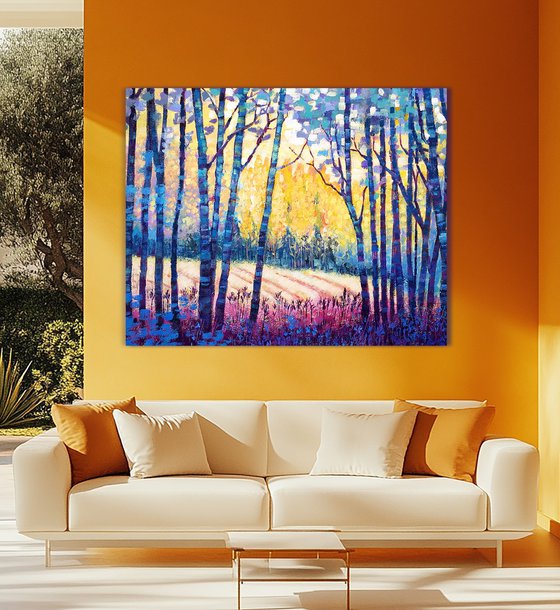 Sunbeams in the forest