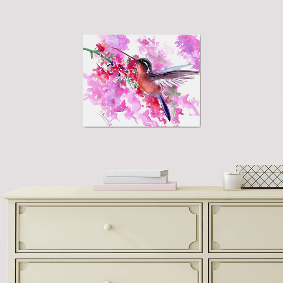 Hummingbird and Flowers