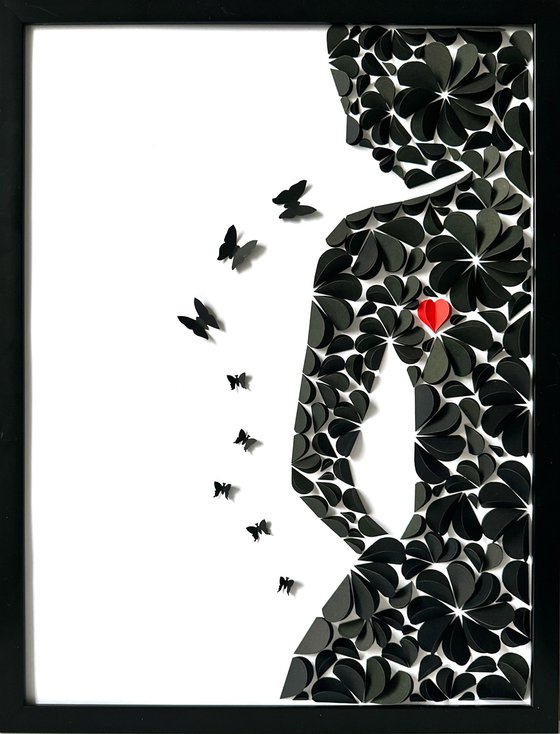 Lady with butterflies, 3D