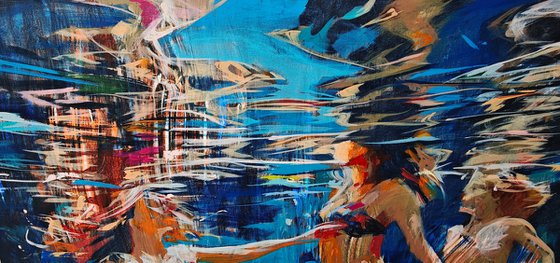 Beneath the touch of the waves