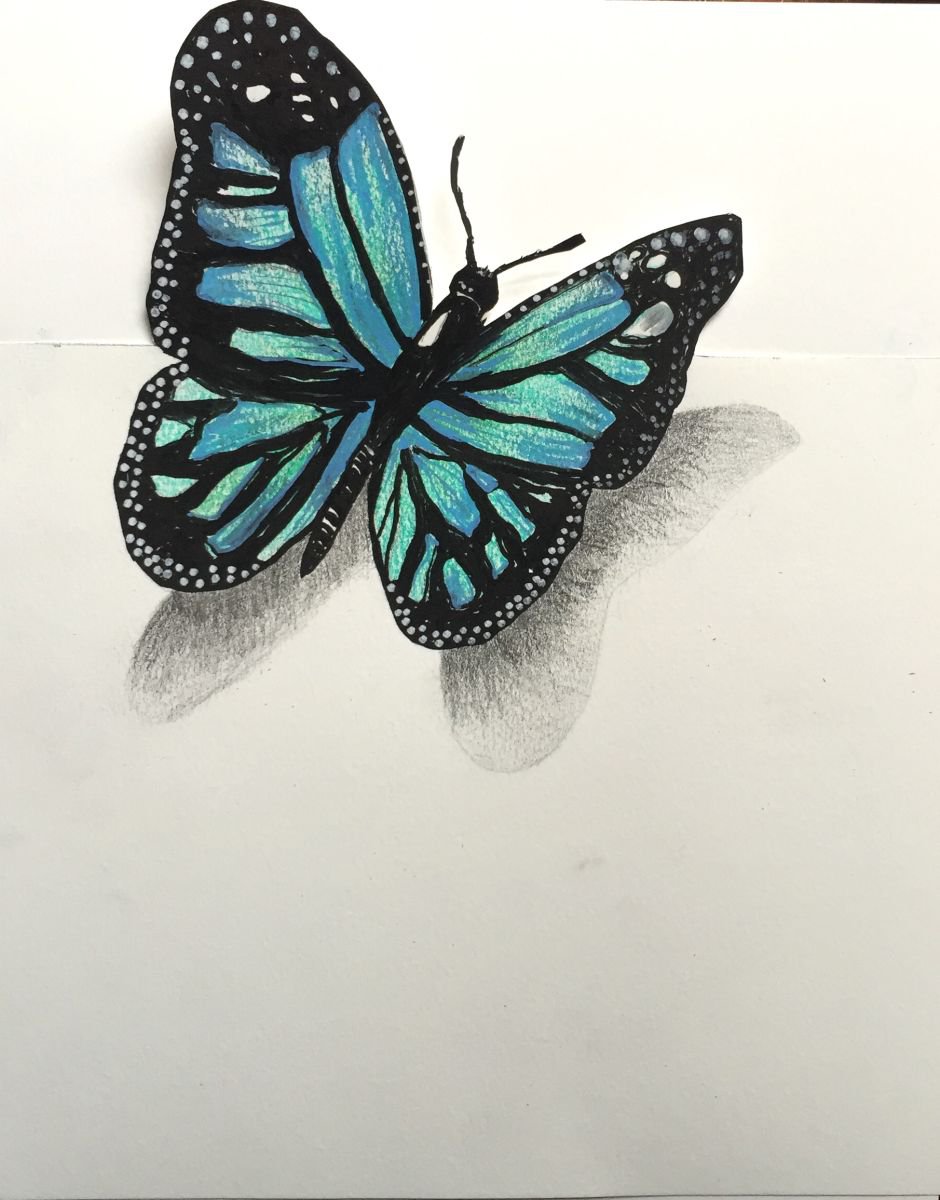 Butterfly 3D Blue by Kumi Muttu