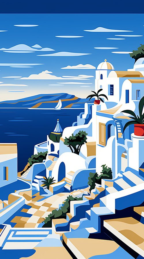 Greek Island 3 by Kosta Morr