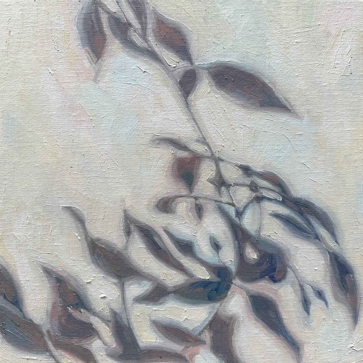 Expressive Abstract Oil Painting By Nataliya Lemesheva, 12 X 12", Shadow 14, Original Artwork