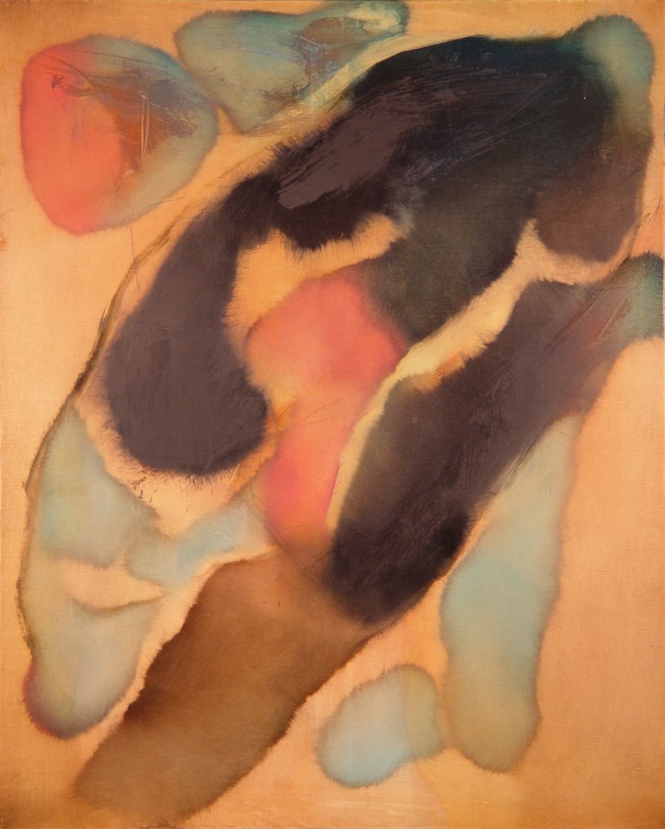 Abstract Oil Painting By Frederic Belaubre, 32 X 39, Metafigure #37, 100X81 Cm, Original Artwork