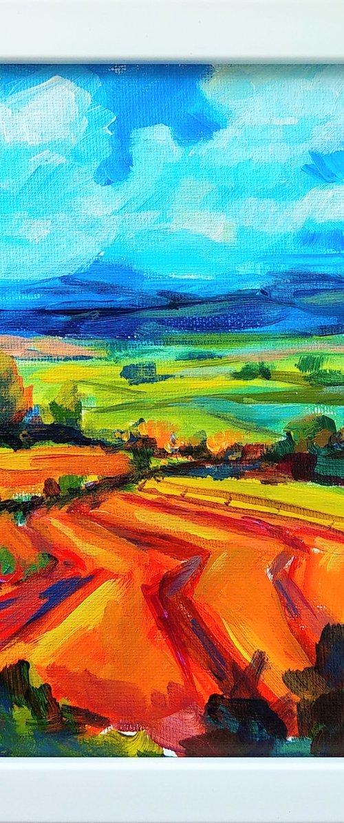 Sunny Summer landscape Fields of hope by Anastasia Art Line