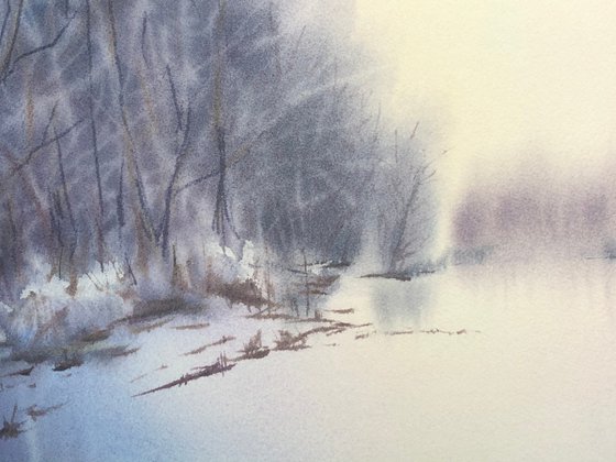 Frosty morning landscape