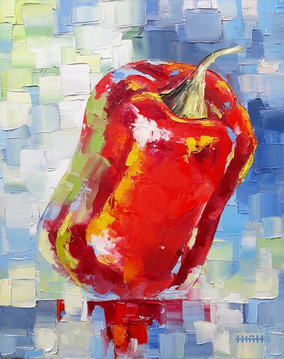Still life-pepper(24x30cm, oil painting, ready to hang)