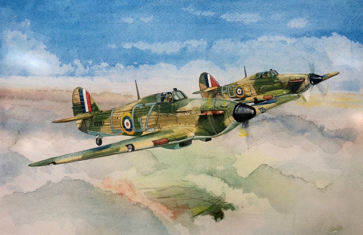 A Pair of Hawker Hurricanes by John Lowerson