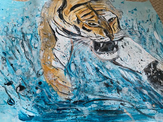 Underwater Animals Painting for Home Decor, Humour Art Decor, Artfinder Gift Ideas