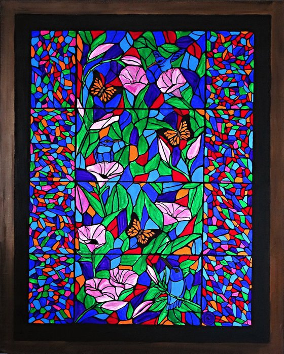 Joyful Place, stained glass painting