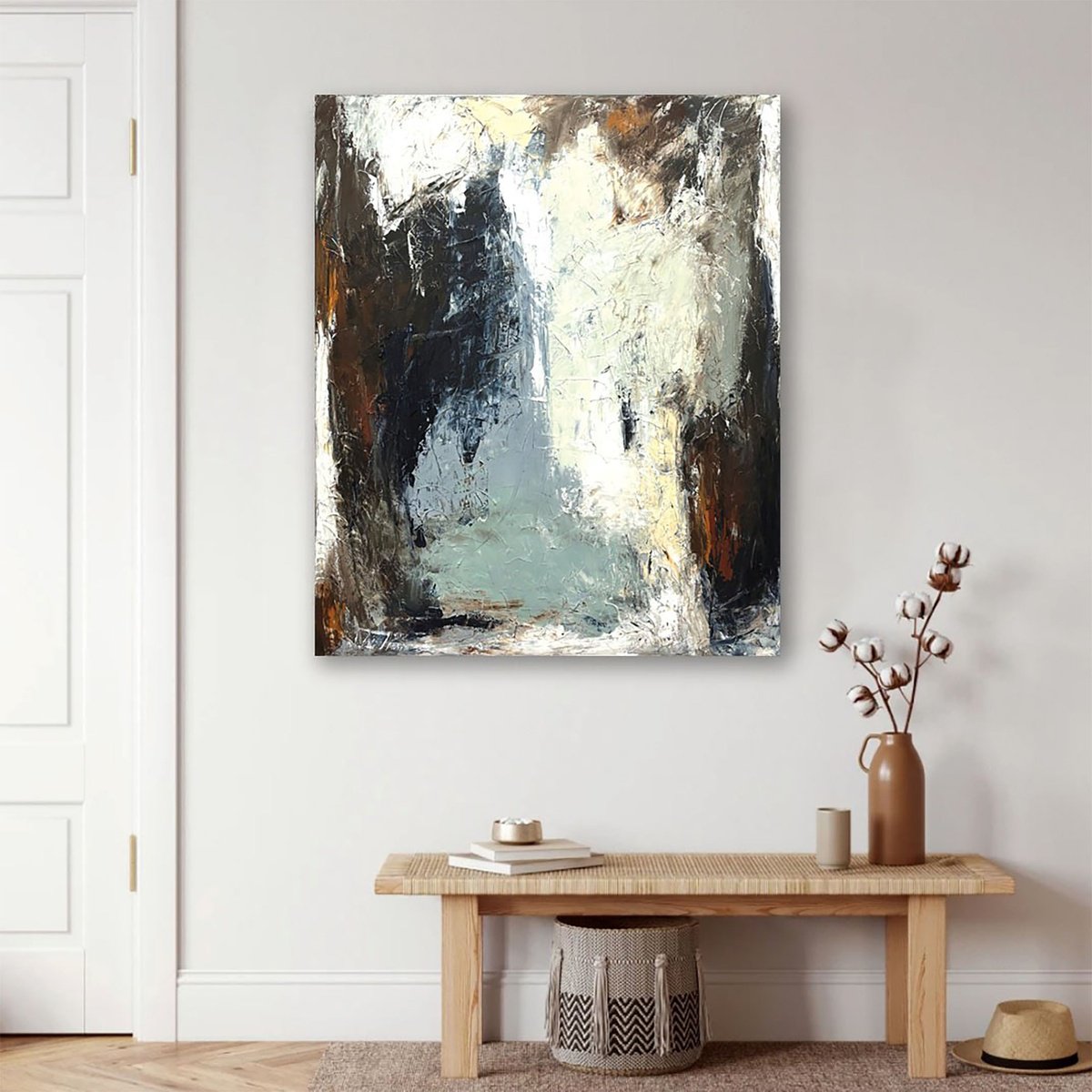 Organic Abstract Acrylic Painting By Melanie Crawford, 30 X 36", Arlo, Original Artwork