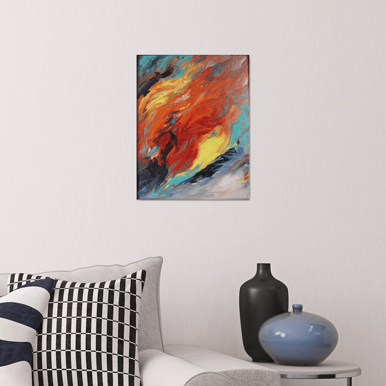 Freedom- Abstract Art - framed - acrylic painting - office or home decor art