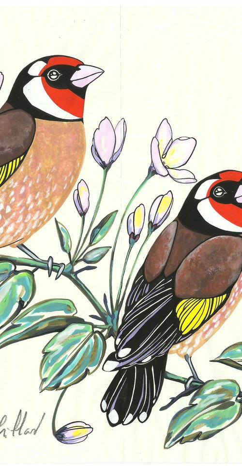 Goldfinch and Clematis by Fran Giffard