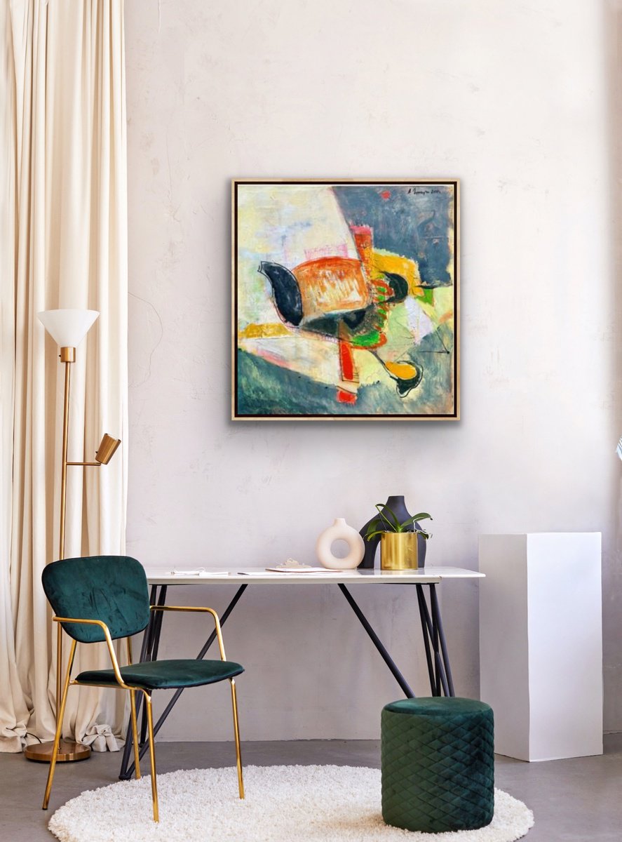 Impressionistic Abstract Acrylic Painting By Aaaron Labin (Grigoryan), 33 X 35, Vision, Original Artwork