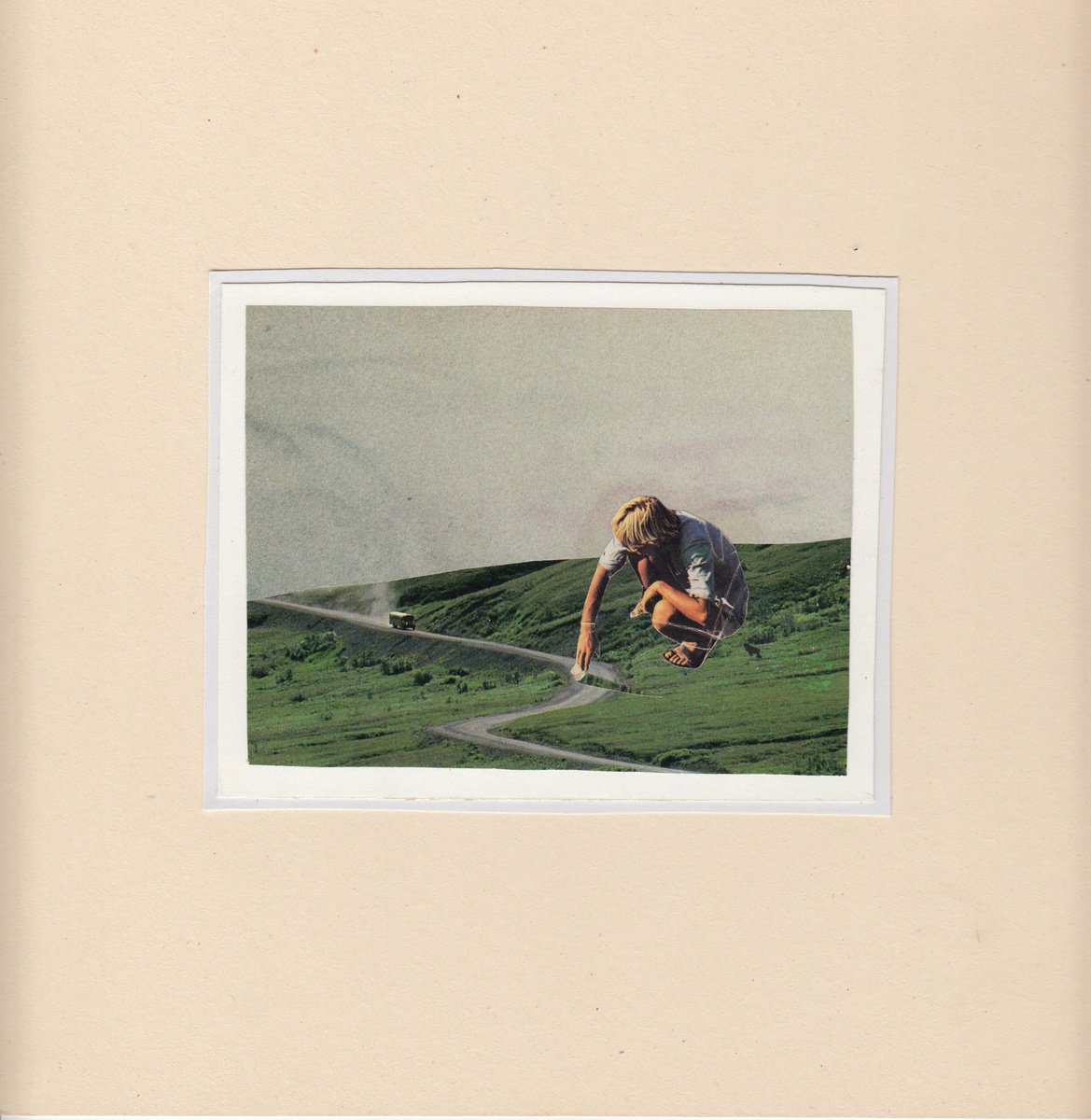 Surrealistic Portrait Collage By Jon Garbet, 9 X 9, Tricking The Truck, Original Artwork