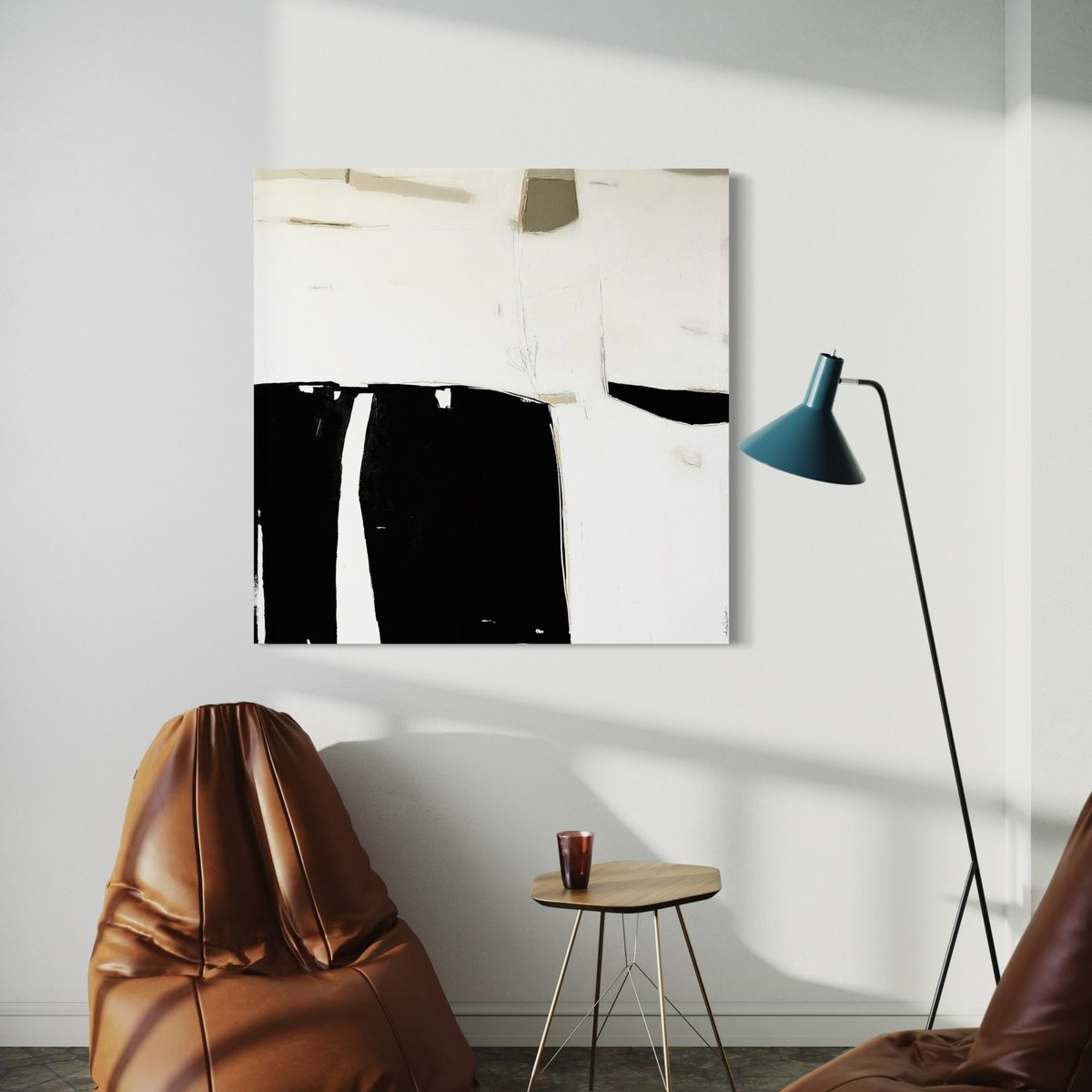 Geometric Abstract Acrylic Painting By Andrea Reichhart, 39 X 39, Okke Study I, Original Artwork