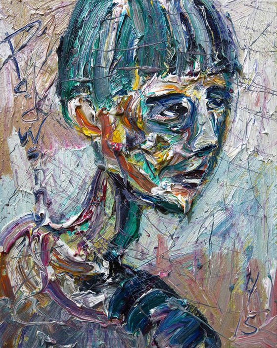 Original Oil Painting Portrait Expressionism