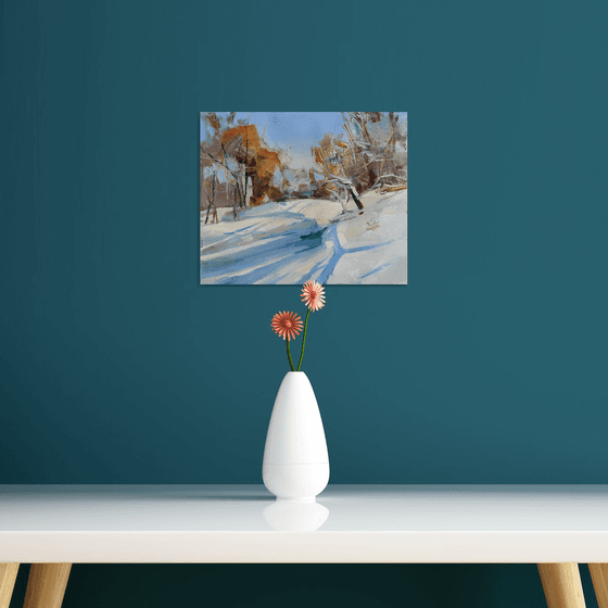 Winter Evening Painting Art Fine Art Landscape painting