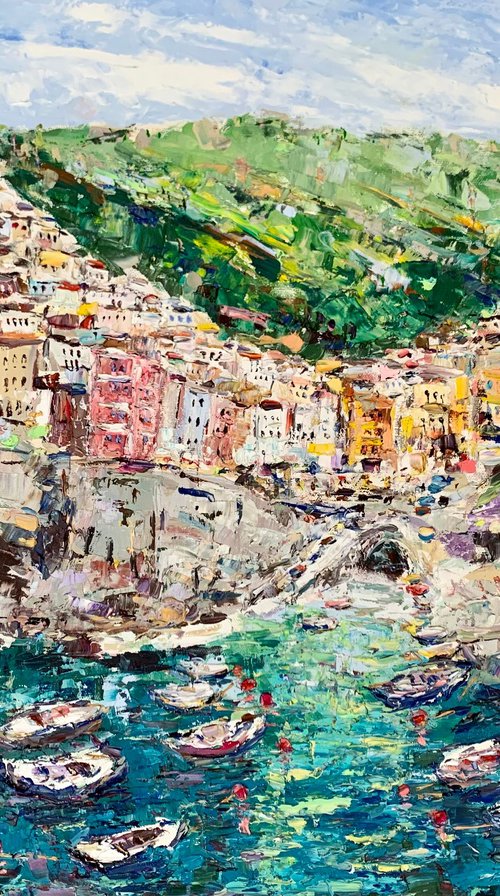 Riomaggiore Coast in Italy by Vilma Gataveckienė