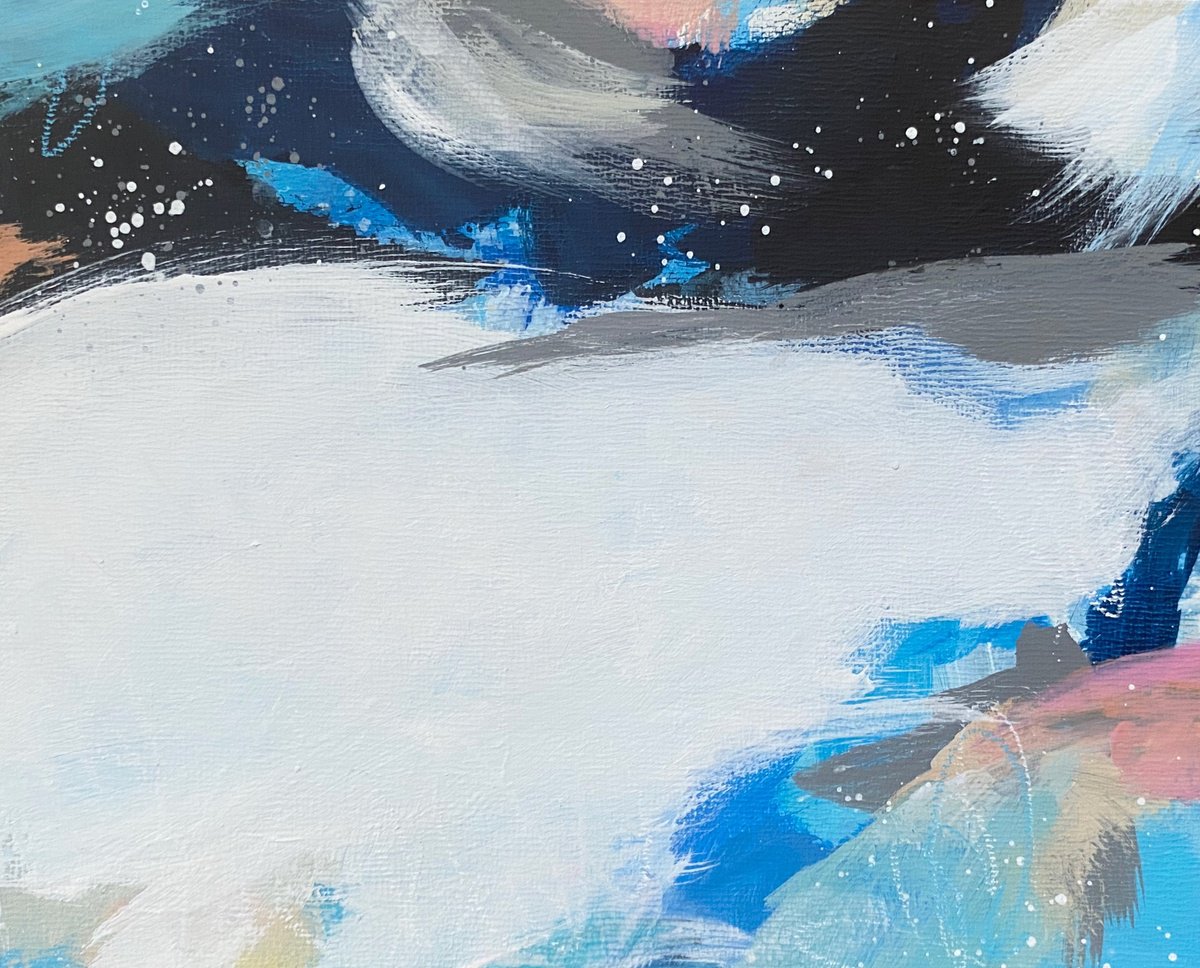 Abstract Landscape Acrylic Painting By Kate Marion Lapierre, 10 X 8", Wind Chill, Original Artwork