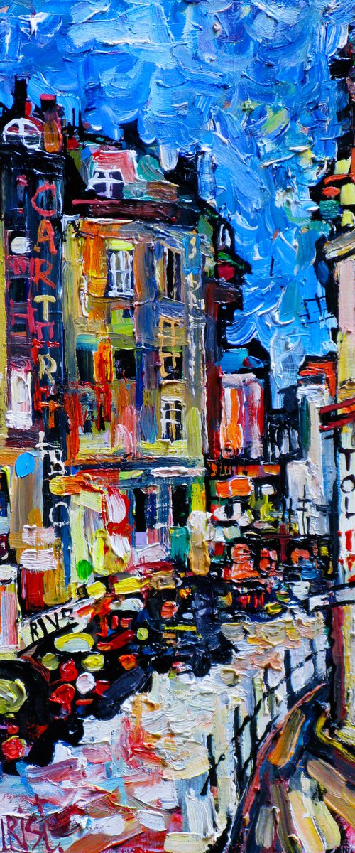 At night in Paris. by Nikifor Swiristuhin