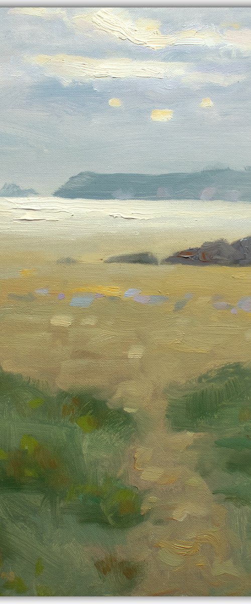 Evening on the Beach, the Brittany coast impressionist painting by Gav Banns