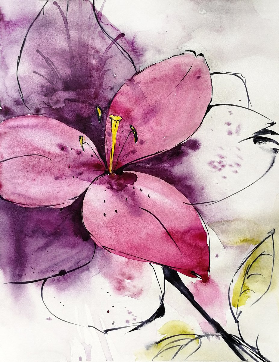 Magnolia painting. Blossoms painting by Marina Zhukova
